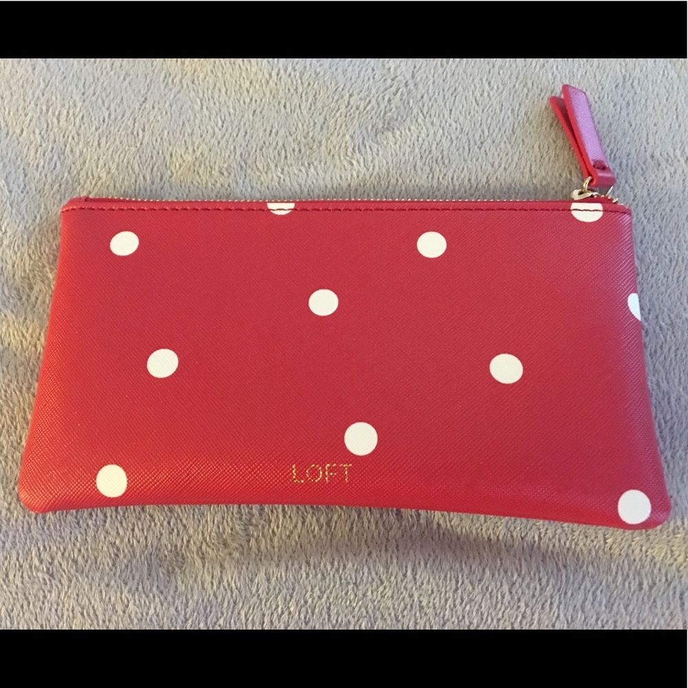 LOFT polka dot clutch